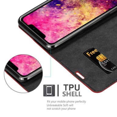 iPhone 12 PRO MAX Suojakuori Lompakkokotelo (Punainen)