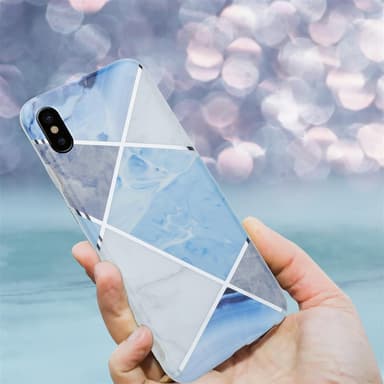 iPhone X / XS Suojakuori Lompakkokotelo (Sininen)