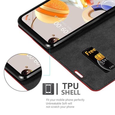 LG K61 Suojakuori Lompakkokotelo (Punainen)