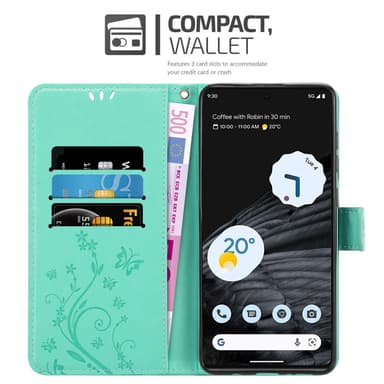Google PIXEL 7 PRO Suojakuori Lompakkokotelo (Turkoosi)