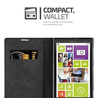 Nokia Lumia 1020 Suojakuori Lompakkokotelo (Musta)
