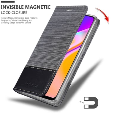 Oppo A94 5G Suojakuori Lompakkokotelo (harmaa)
