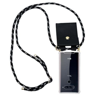 LG V40 Suojakuori Kotelo Ketju (Musta)