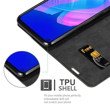 Huawei P40 LITE E Suojakuori Lompakkokotelo (Ruskea)