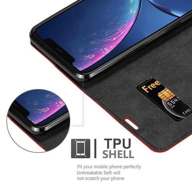 iPhone 11 PRO MAX Suojakuori Lompakkokotelo (Punainen)