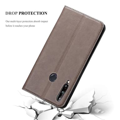 Huawei P40 LITE E Suojakuori Lompakkokotelo (Ruskea)