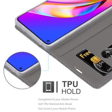 Oppo A94 5G Suojakuori Lompakkokotelo (harmaa)