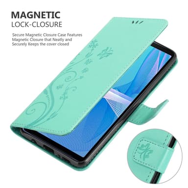 Sony Xperia 10 III Suojakuori Lompakkokotelo (Turkoosi)