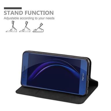 Honor 8 / 8 PREMIUM Suojakuori Lompakkokotelo (Musta)