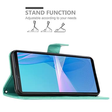 Sony Xperia 10 III Suojakuori Lompakkokotelo (Turkoosi)
