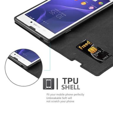 Sony Xperia T3 Suojakuori Lompakkokotelo (Musta)