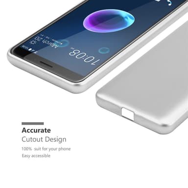 HTC Desire 12 Suojakuori Kotelo (Hopea)