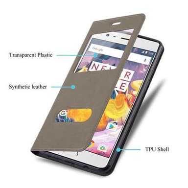 Lompakkokotelo OnePlus 3 / 3T Case (Ruskea)