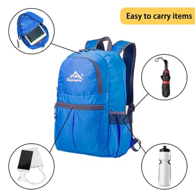Taitettava reppu 36L Unisex vedenpitävä (sininen)