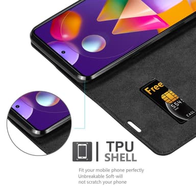 Samsung Galaxy M31s Suojakuori Lompakkokotelo (Musta)