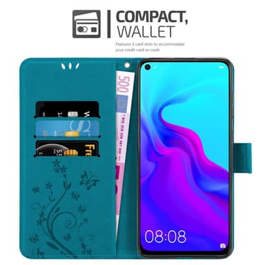 Huawei NOVA 4 Suojakuori Lompakkokotelo (Sininen)