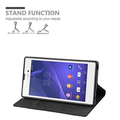 Sony Xperia T3 Suojakuori Lompakkokotelo (Musta)