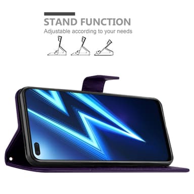 Realme 6 PRO Suojakuori Lompakkokotelo (Violetti)