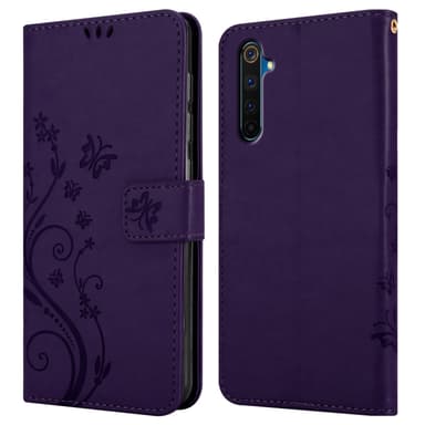 Realme 6 PRO Suojakuori Lompakkokotelo (Violetti)