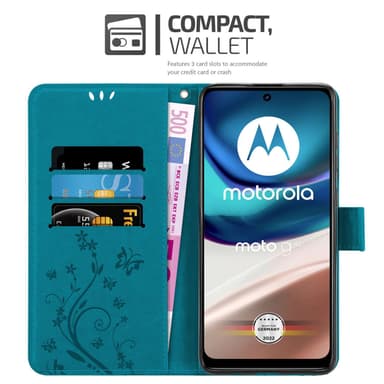Motorola MOTO G42 Suojakuori Lompakkokotelo (Sininen)