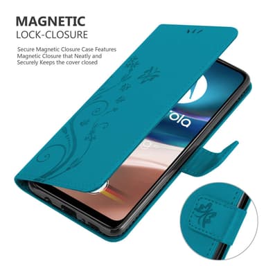 Motorola MOTO G42 Suojakuori Lompakkokotelo (Sininen)