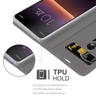 Sony Xperia 10 II Suojakuori Lompakkokotelo (harmaa)