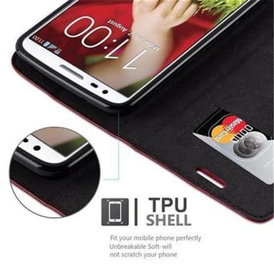 LG G2 Suojakuori Lompakkokotelo (Punainen)