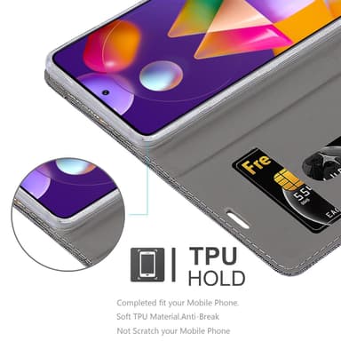 Samsung Galaxy M31s Suojakuori Lompakkokotelo (harmaa)