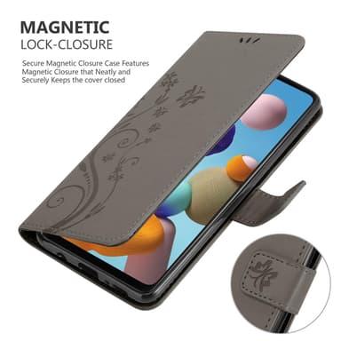 Samsung Galaxy A21s Suojakuori Lompakkokotelo (harmaa)