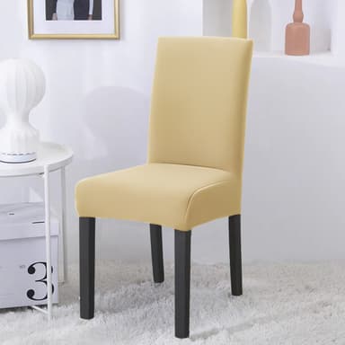 4x Tuolinpäälliset Tuolien suojus (kermanvärinen)