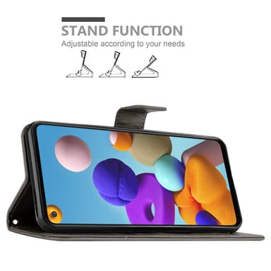 Samsung Galaxy A21s Suojakuori Lompakkokotelo (harmaa)
