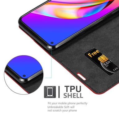 Oppo A94 5G Suojakuori Lompakkokotelo (Punainen)