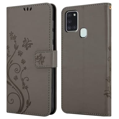 Samsung Galaxy A21s Suojakuori Lompakkokotelo (harmaa)