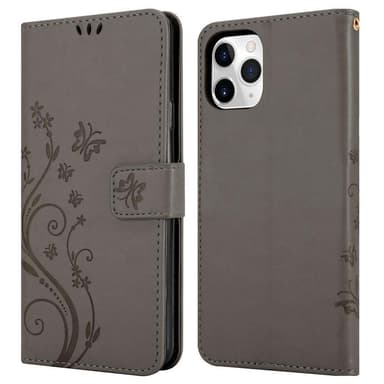 iPhone 11 PRO MAX Suojakuori Lompakkokotelo (harmaa)
