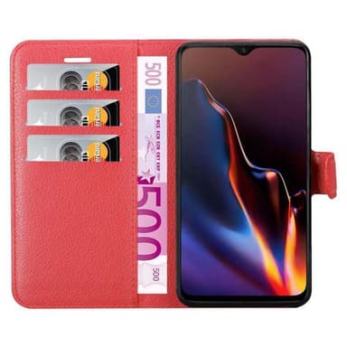 OnePlus 6T Suojakuori Lompakkokotelo (Punainen)