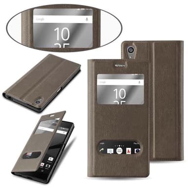 Lompakkokotelo Sony Xperia Z5 PREMIUM Case (Ruskea)