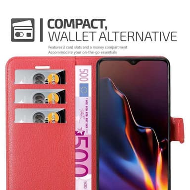 OnePlus 6T Suojakuori Lompakkokotelo (Punainen)