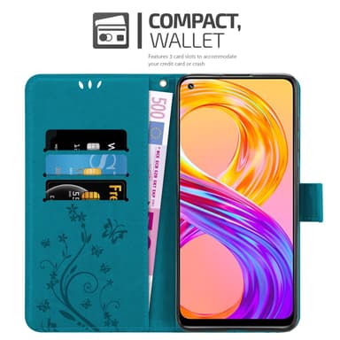 Realme 8 4G / 8 PRO Suojakuori Lompakkokotelo (Sininen)