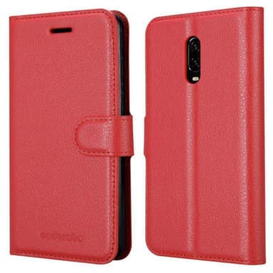 OnePlus 6T Suojakuori Lompakkokotelo (Punainen)