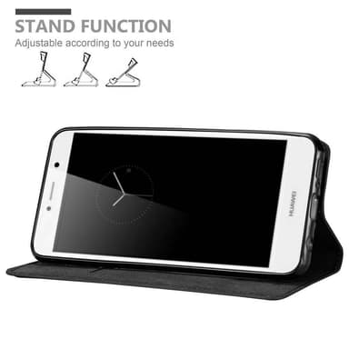 Huawei Enjoy 7 PLUS Suojakuori Lompakkokotelo (Musta)