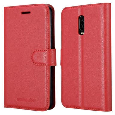 OnePlus 6T Suojakuori Lompakkokotelo (Punainen)