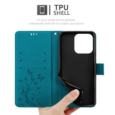 iPhone 15 PRO MAX Suojakuori Lompakkokotelo (Sininen)