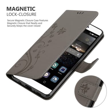 Huawei P8 Suojakuori Lompakkokotelo (harmaa)