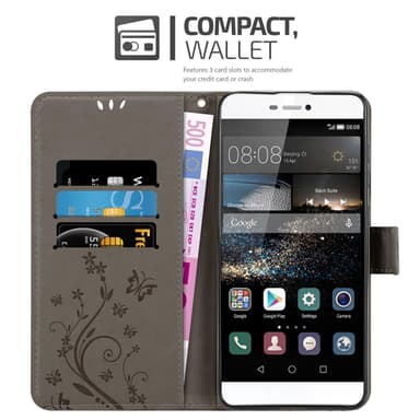 Huawei P8 Suojakuori Lompakkokotelo (harmaa)