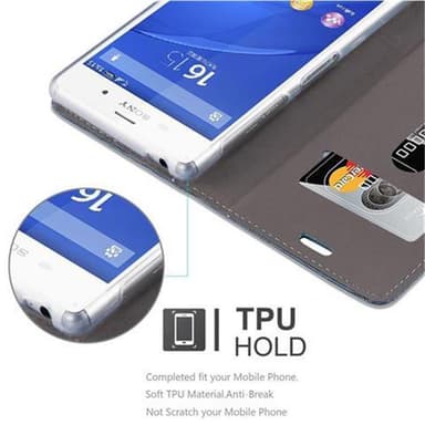 Sony Xperia Z3 Suojakuori Lompakkokotelo (Sininen)