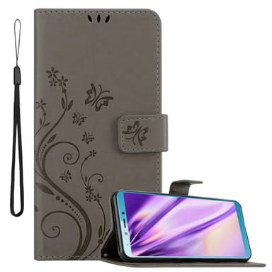 Samsung Galaxy A6s Suojakuori Lompakkokotelo (harmaa)
