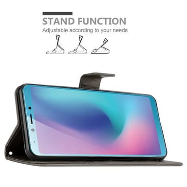 Samsung Galaxy A6s Suojakuori Lompakkokotelo (harmaa)