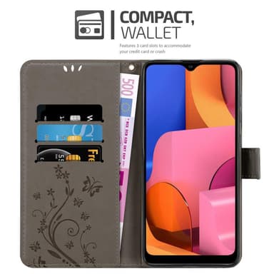 Samsung Galaxy A21 Suojakuori Lompakkokotelo (harmaa)
