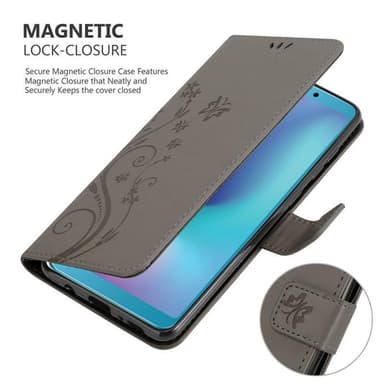 Samsung Galaxy A6s Suojakuori Lompakkokotelo (harmaa)