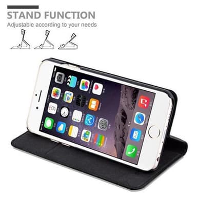 iPhone 6 / 6S Suojakuori Lompakkokotelo (Musta)